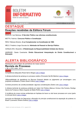 DESTAQUE ALERTA BIBLIOGR&Aacute;FICO