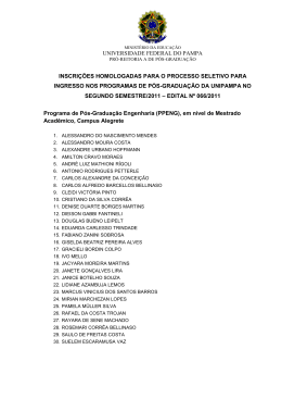Homologa&ccedil;&atilde;o dos Candidatos do Edital 066/11 - Pr&oacute;