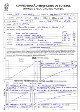 Page 1 coNFEDERAçÄo BRASILEIRA DE FUTEBOL SÚMULA E