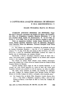 O CAPITÃO-MOR JOAQUIM BEZERRA DE