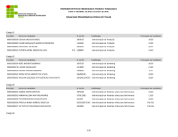 RESULTADO PRELIMINAR DA PROVA DE TÍTULOS