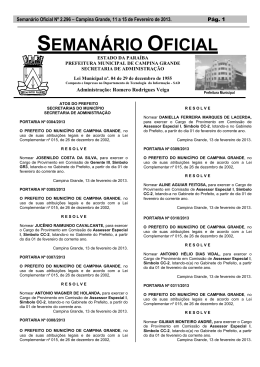 Seman&aacute;rio Oficial N&ordm; 2.296 - Prefeitura Municipal de Campina Grande