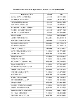 Lista de Candidatos na eleição de Representantes Docentes para o