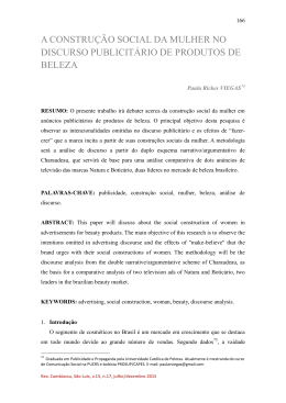 a constru&ccedil;&atilde;o social da mulher no discurso publicit&aacute;rio de produtos