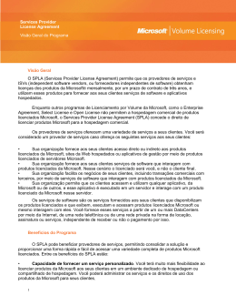 Services Provider License Agreement Visão Geral do