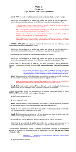 ANEXO III DO RICMS/RO