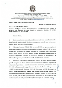 Ofício-Circular Nº011/2015 - CGI/DIPOA/SDA