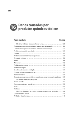 Danos causados por produtos qu&iacute;micos t&oacute;xicos