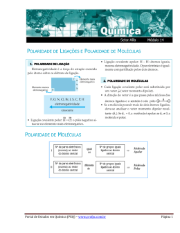 POLARIDADE DE LIGA&Ccedil;&Otilde;ES E POLARIDADE DE MOL&Eacute;CULAS