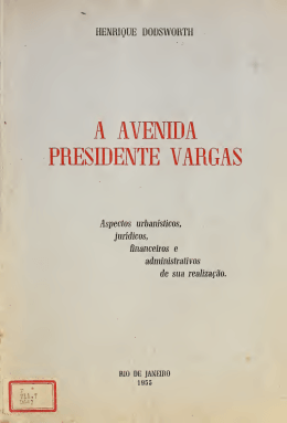 A Avenida Presidente Vargas Aspectos urban&iacute;sticos, jur&iacute;dicos