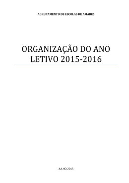 ORGANIZAÇÃO DO ANO LETIVO 2015-2016