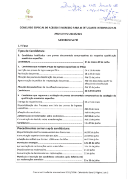 Calendário de Acesso