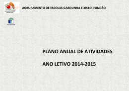 PLANO ANUAL DE ATIVIDADES ANO LETIVO 2014-2015