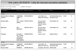 Ano Letivo 2015/2016 - Lista de manuais escolares adotados