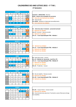 CALENDÁRIO DO ANO LETIVO 2015 – F T M L