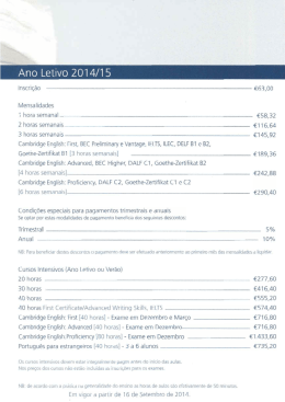 Ano Letivo 2014/15 ` ` - Ordem dos Engenheiros