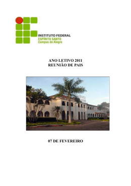 ANO LETIVO 2011 REUNI&Atilde;O DE PAIS 07 DE FEVEREIRO