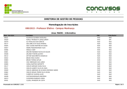 DIRETORIA DE GEST&Atilde;O DE PESSOAS Homologa&ccedil;&atilde;o de Inscri&ccedil;&otilde;es