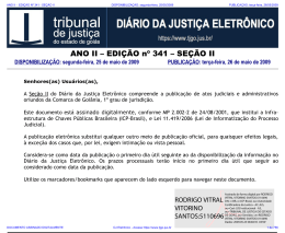 TJ-GO DIÁRIO DA JUSTIÇA ELETRÔNICO - EDIÇÃO 341