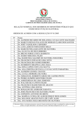 Membros do MP que Exercer&atilde;o Fun&ccedil;&atilde;o Eleitoral