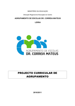 projecto curricular do agrupamento