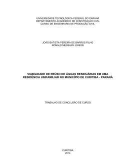 viabilidade de re&uacute;so de &aacute;guas residu&aacute;rias em uma