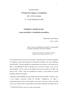 A pros&oacute;dia do portugu&ecirc;s: s&iacute;laba, acento, entoa&ccedil;&atilde;o e ritmo