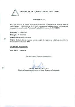 TRIBUNAL DE JUSTIÇA DO ESTADO DE MINAS GERAIS