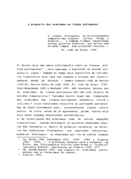 A propósito dos arabismos na lingua portuguesa