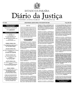 Diario da Justi a 29-05-2001 - Tribunal de Justiça da Paraíba