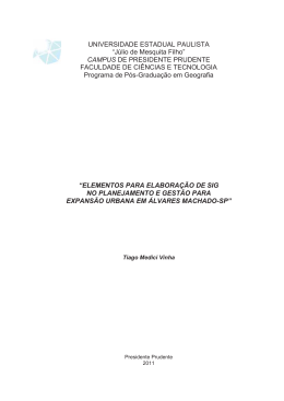 Elementos para elabora&ccedil;&atilde;o de SIG no planejamento e gest&atilde;o para