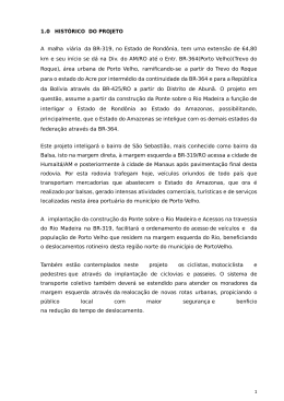 1.0 HIST&Oacute;RICO DO PROJETO A malha vi&aacute;ria da BR-319, no