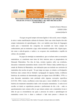 evolu&ccedil;&atilde;o hist&oacute;rica de tr&ecirc;s recrea&ccedil;&otilde;es matem&aacute;ticas