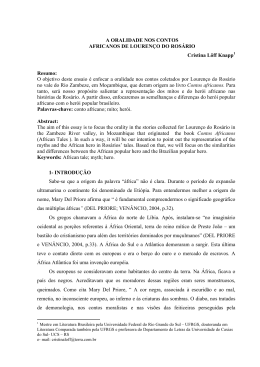 a oralidade nos contos africanos de lourenço do rosário