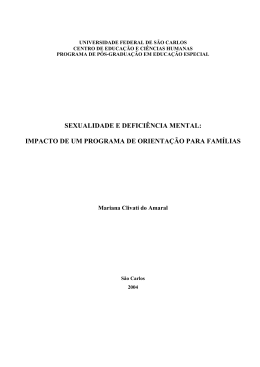 sexualidade e defici&ecirc;ncia mental - UFSCar
