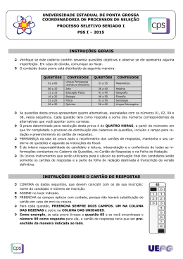 instru&ccedil;&otilde;es gerais instru&ccedil;&otilde;es sobre o cart&atilde;o de respostas