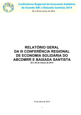 relatório geral da iii conferência regional de economia solidária do
