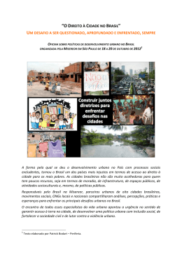 &ldquo;O DIREITO &Agrave; CIDADE NO BRASIL&rdquo; UM DESAFIO A SER