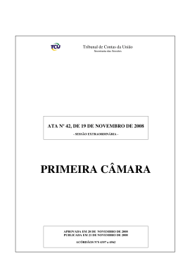 PRIMEIRA CÂMARA - Tribunal de Contas da União