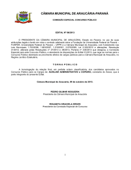 EDITAL Nº 001/2013 - NC- UFPR - Universidade Federal do Paraná