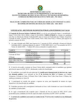 reuni&atilde;o de manifesta&ccedil;&atilde;o p&uacute;blica em interesse nas vagas sisu