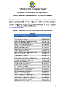 1 EDITAL N.º 5 – CRCA/UNIFESSPA, DE 26 DE JANEIRO DE 2015