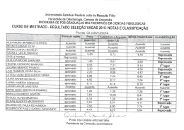 Ciências Fisiológicas - Mestrado