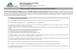 edital de divulga&ccedil;&atilde;o da classifica&ccedil;&atilde;o do processo seletivo 001/2015