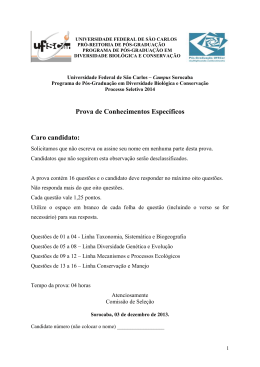 Prova Conhecimento 2014 - PPGDBC