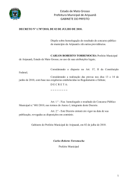Estado de Mato Grosso Prefeitura Municipal de