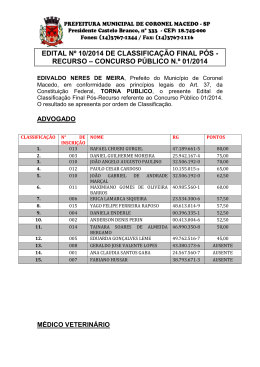 edital de classifica&ccedil;&atilde;o final p&oacute;s recurso