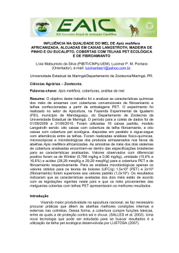 INFLU&Ecirc;NCIA NA QUALIDADE DO MEL DE Apis mellifera