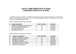 edital complementar nº 012/2005 concurso público nº 001/2005