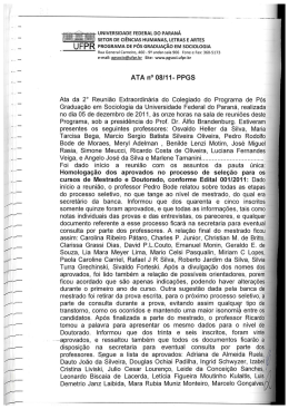 Ata - Setor de Ci&ecirc;ncias Humanas